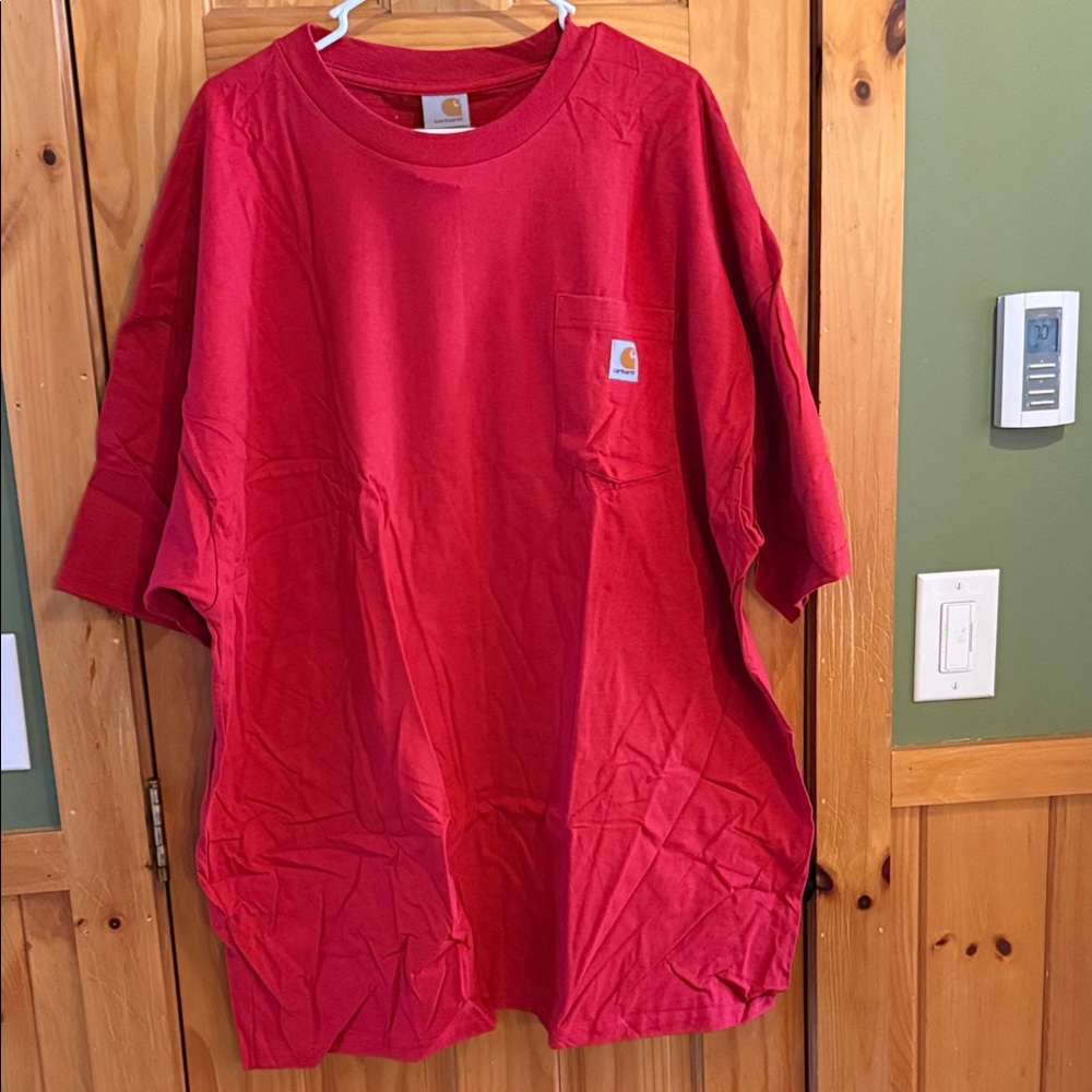 NWT Carhartt Men’s Red Short Sleeve Pocket Tee, Size 3XL